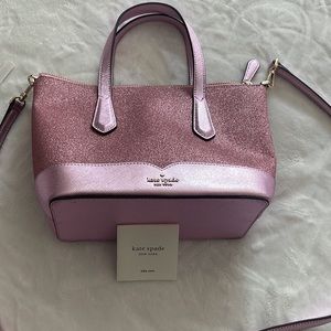 Kate Spade Lola pink glitter tote